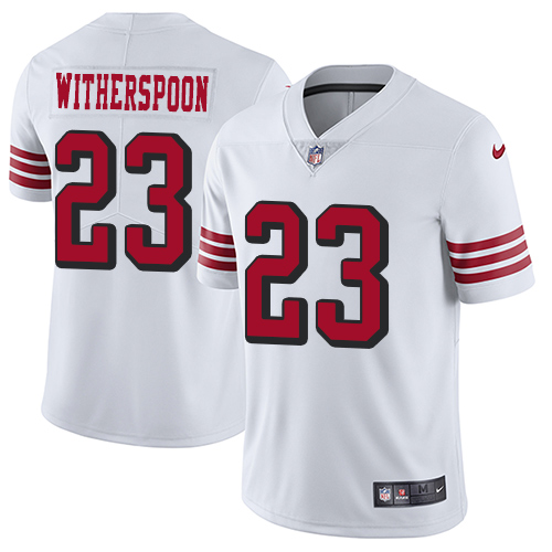 San Francisco 49ers Limited White Men Ahkello Witherspoon NFL Jersey 23 Rush Vapor Untouchable